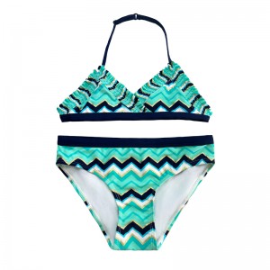 子供向けのホルタープリントツーピース水着