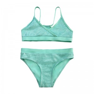 子供向けのワンピースのソリッドカラー水着