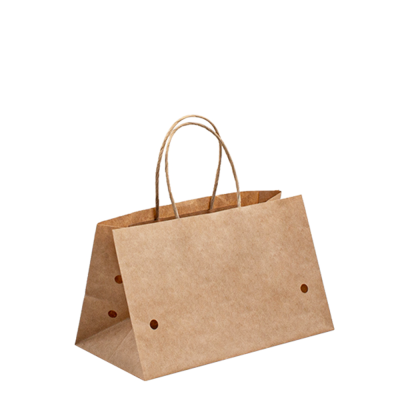 包装用のカスタムフードパッケージバッグロゴ付き紙袋、食品用の配達紙フードバッグ、茶色の紙クラフトバッグのカスタム