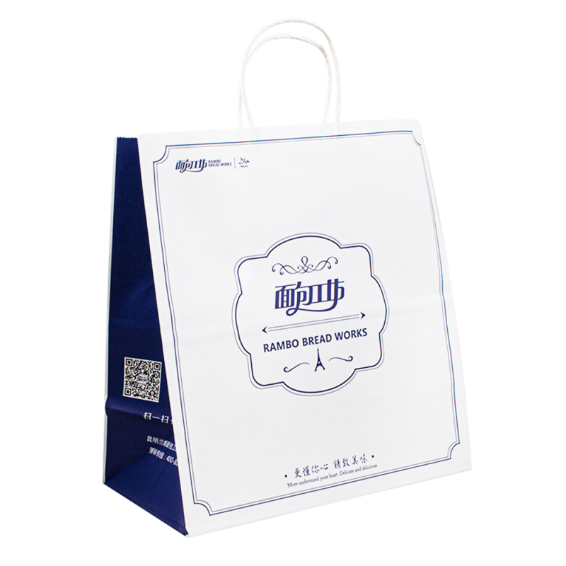 UPACK 2024 Factoryカスタマイズされたクラフトペーパーバッグとあなた自身の個人的なロゴショッピングギフトペーパーバッグ付き