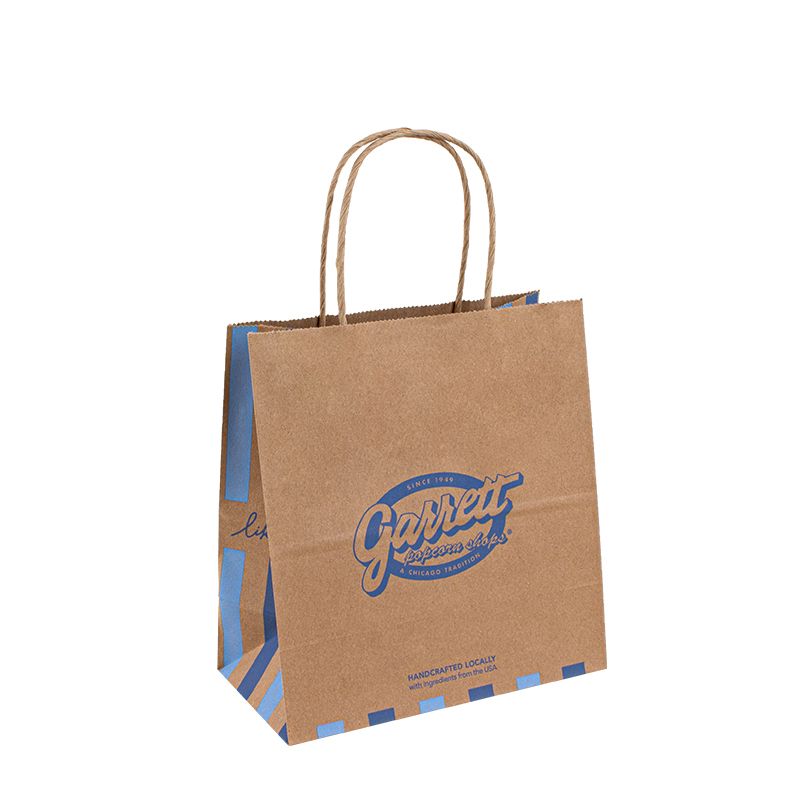 リサイクル可能なクラフトペーパーバッグ独自のロゴ付きカスタムショッピングペーパーバッグ