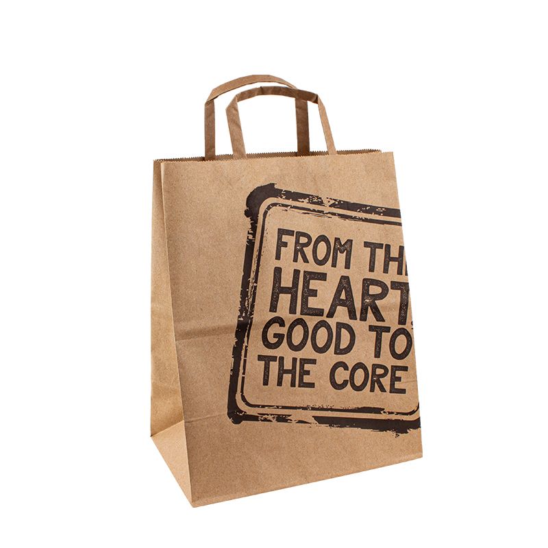 ギフト用の紙袋25kgハンドル独自のロゴ付きのフラットハンドルペーパーバッグ