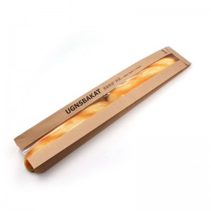 プレミアム品質のクラフトペーパーパッキングバッグクリアウィンドウがカスタマイズされた