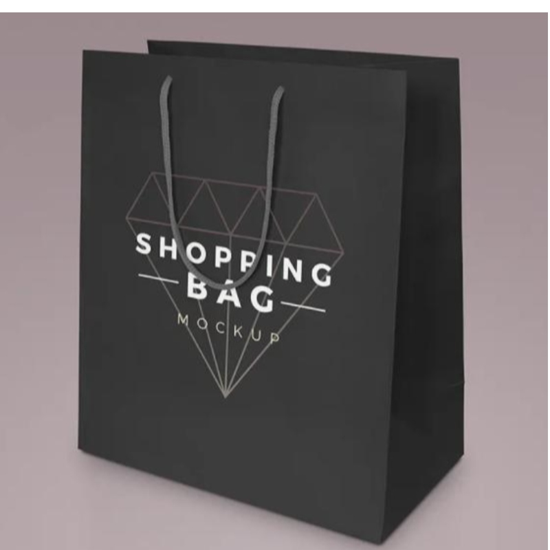 豪華な黒い包装紙袋印刷されたカスタムロゴ衣料品ショッピングギフトジュエリーワイン紙袋