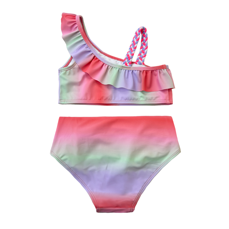 グラディエントカラーベビーガールスイムウェア卸売女の子水着キッズビキニベイビー水着oem