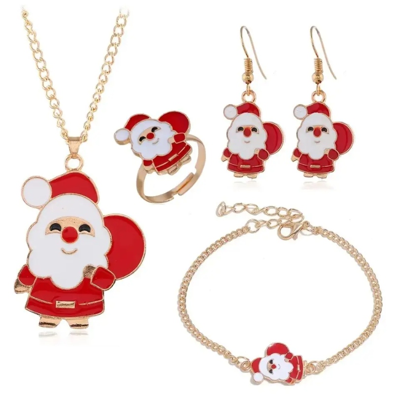 クリスマステーマのジュエリーセット トナカイの鐘 サンタクロース クリスマスツリー サポートカスタマイズ