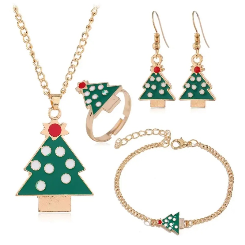 クリスマステーマのジュエリーセット トナカイの鐘 サンタクロース クリスマスツリー サポートカスタマイズ