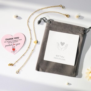 弘徳ゴールデン ハート ブレスレット 18K ゴールド メッキ 文字 A-Z イニシャル ブレスレット ハート ブレスレット スタック