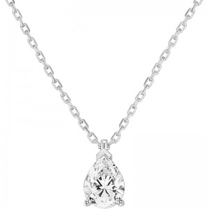 楕円形のティアドロップ-形をした人工ダイヤモンドペンダントレーザーエレガントなネックレス調節可能