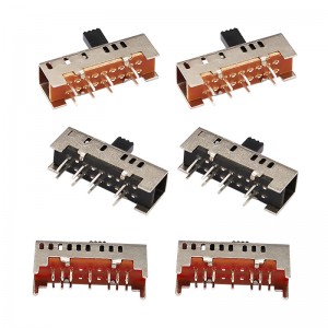 スライドスイッチSS23H06、ダブル-行8-ピン垂直スライドスイッチ、電気毛布用の垂直スライドスイッチ